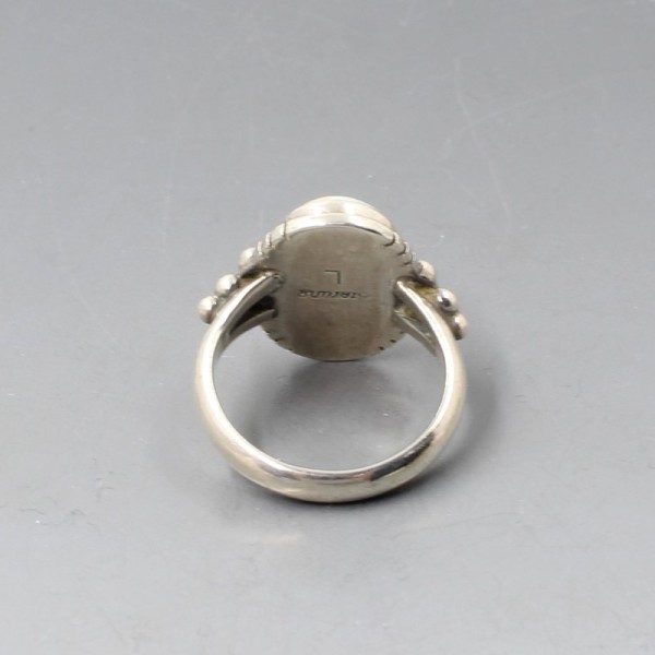 Sterling silver fire opal ring top